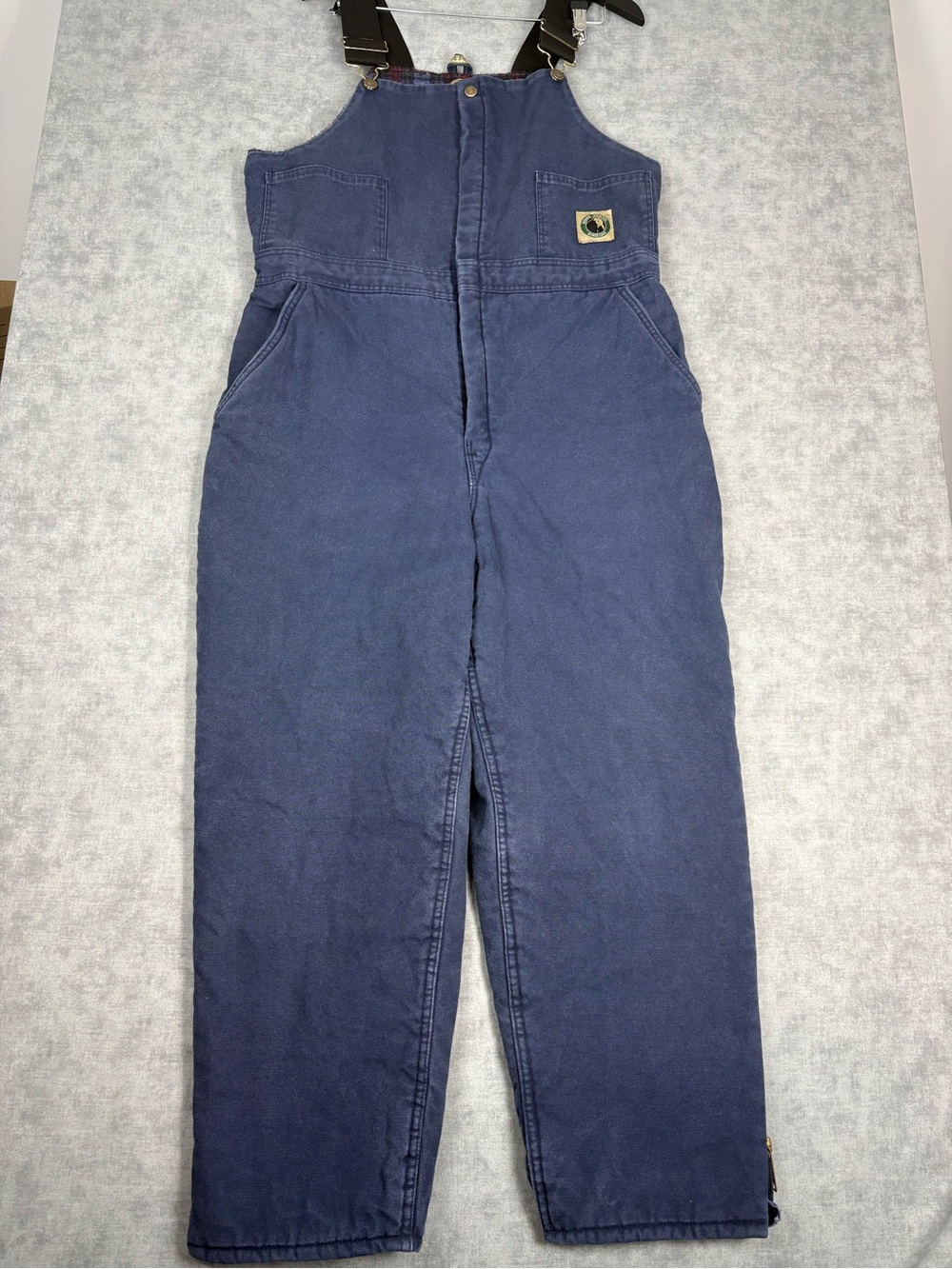 Berne Women’s Insulated Bib Overalls Large Regular 14/16 Flannel Lined Blue